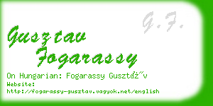 gusztav fogarassy business card